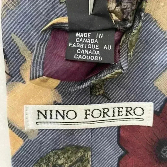 Nino Foriero Y2K Silk Neck Tie Made in Canada - Picture 4 of 4